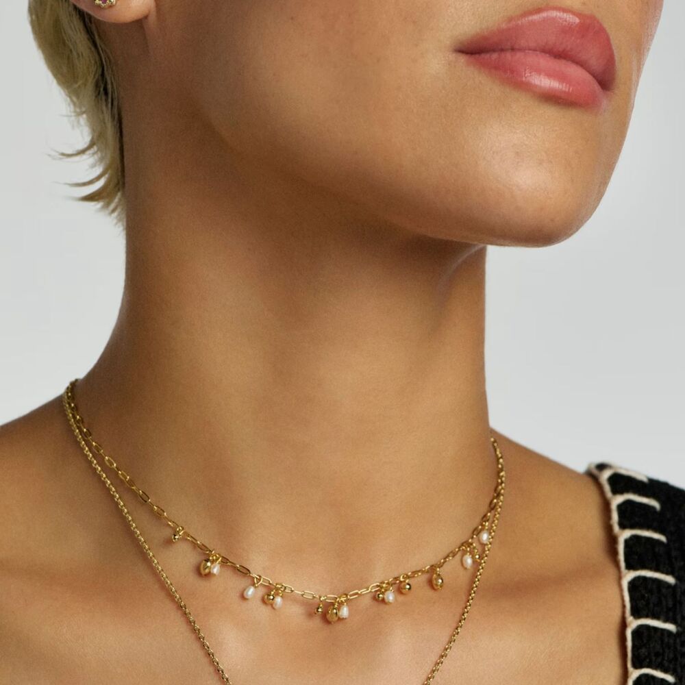 Kendra Scott Mollie Gold Choker Necklace in Freshwater Cultured Pearl NWT